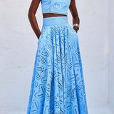 Larissa™ Embroidered Top & High-Waist Maxi Skirt Set