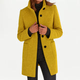 Arvey - Elegant mid-length wool coat with high collar