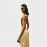 Inès - Satin Halter Neck Dress