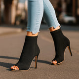 Sarah - Stretchy Knit High Heels