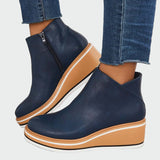 Maëlle - Leather Ankle Boots with Platform Sole