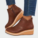 Maëlle - Leather Ankle Boots with Platform Sole