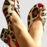 Anaïs - Scarlet Leopard Print Sandals