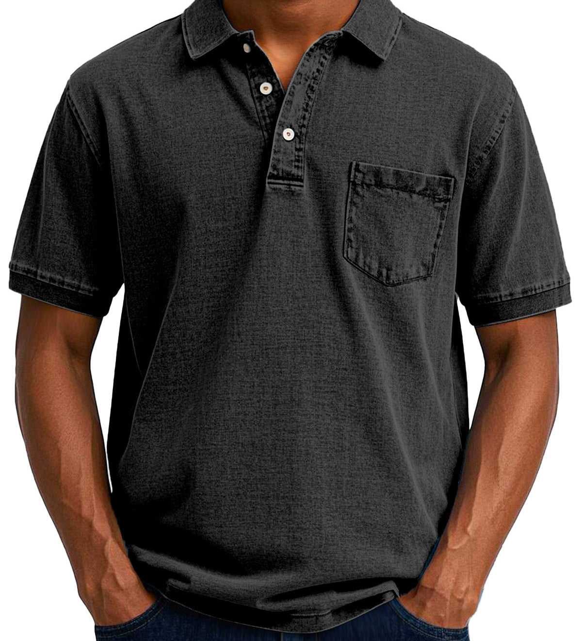 Fionn - Classic Vintage Polo Shirt - Charlotte & Willow, detail