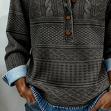 Lunad | Trendy Sweatshirt with Half Button and Collar
