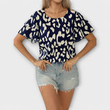Amélie - Leopard Print Neckline Top