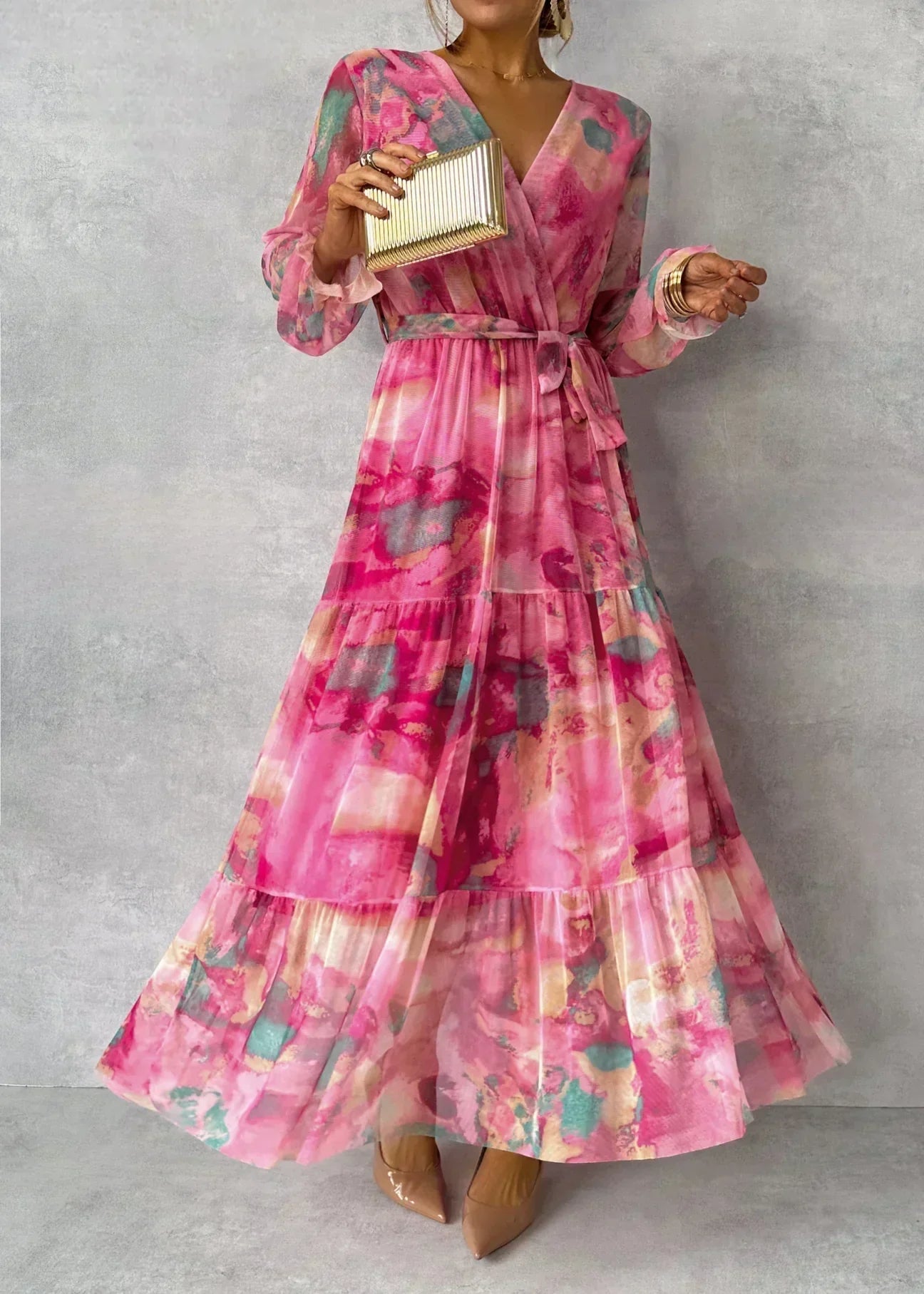 Inès - Robe Enveloppe Florale
