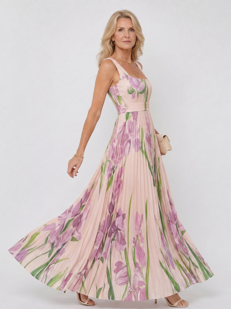 Sinead Pleated Midi Dress - Charlotte & Willow, styled look