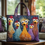 Bolso Hecho a Mano con Cinco Coloridos Pollos