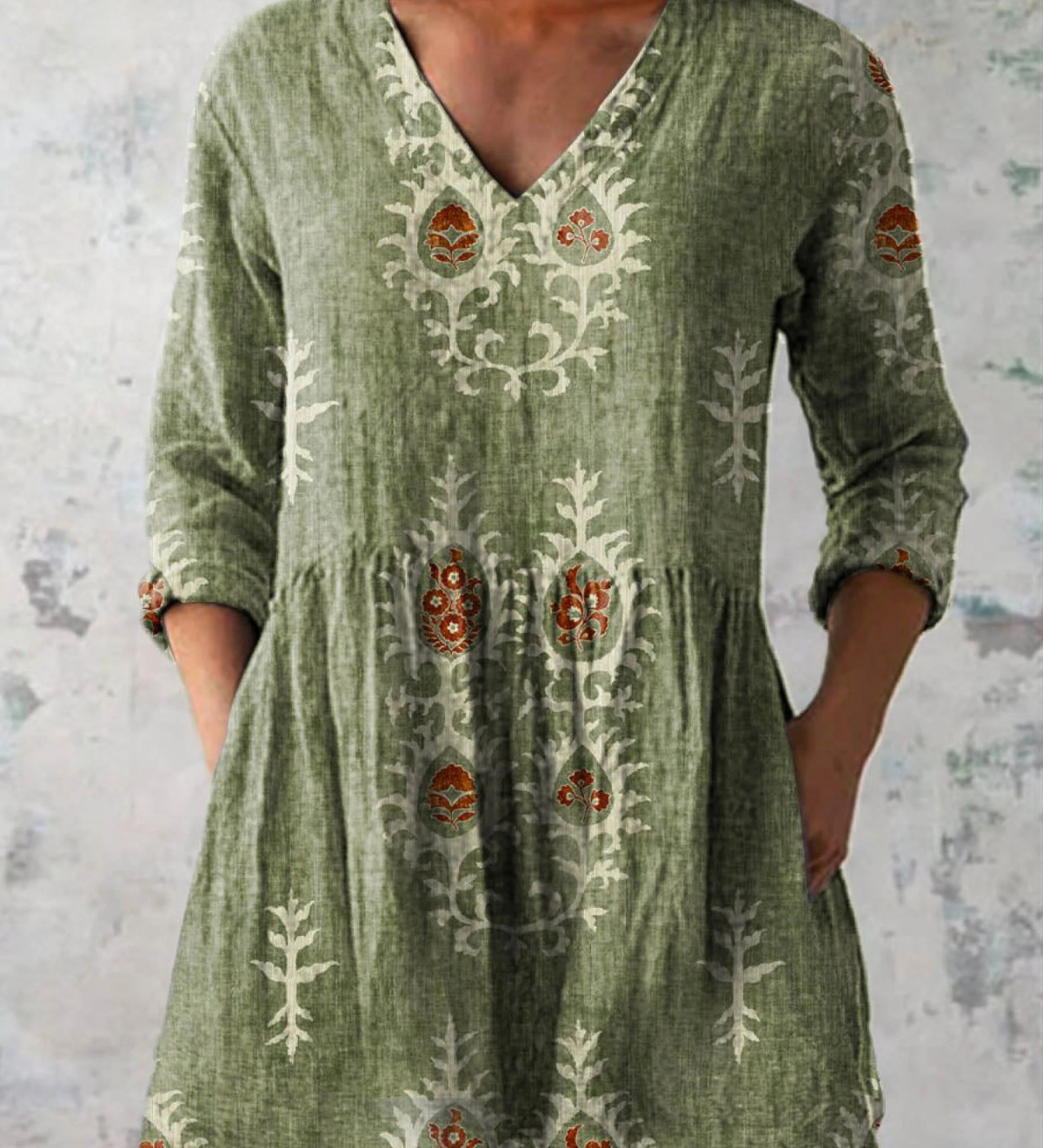 Roisin V Neck Long Blouse - Charlotte & Willow