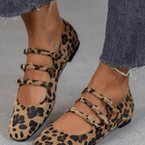 LEOPARD BUCKLE FLATS