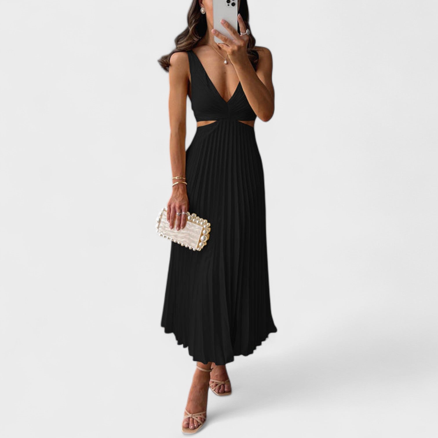 Maureen - Midi Dress with Pleated Design - Charlotte & Willow, product photo 7