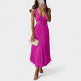 Inès - Midi Dress with Pleated Design