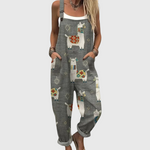 Soft Grey Print Dungarees - Charlotte & Willow