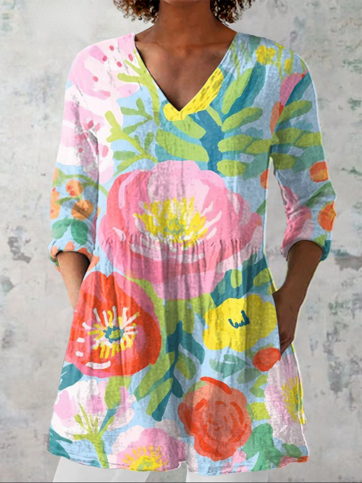 Aoibheann V Neck Long Blouse - Charlotte & Willow