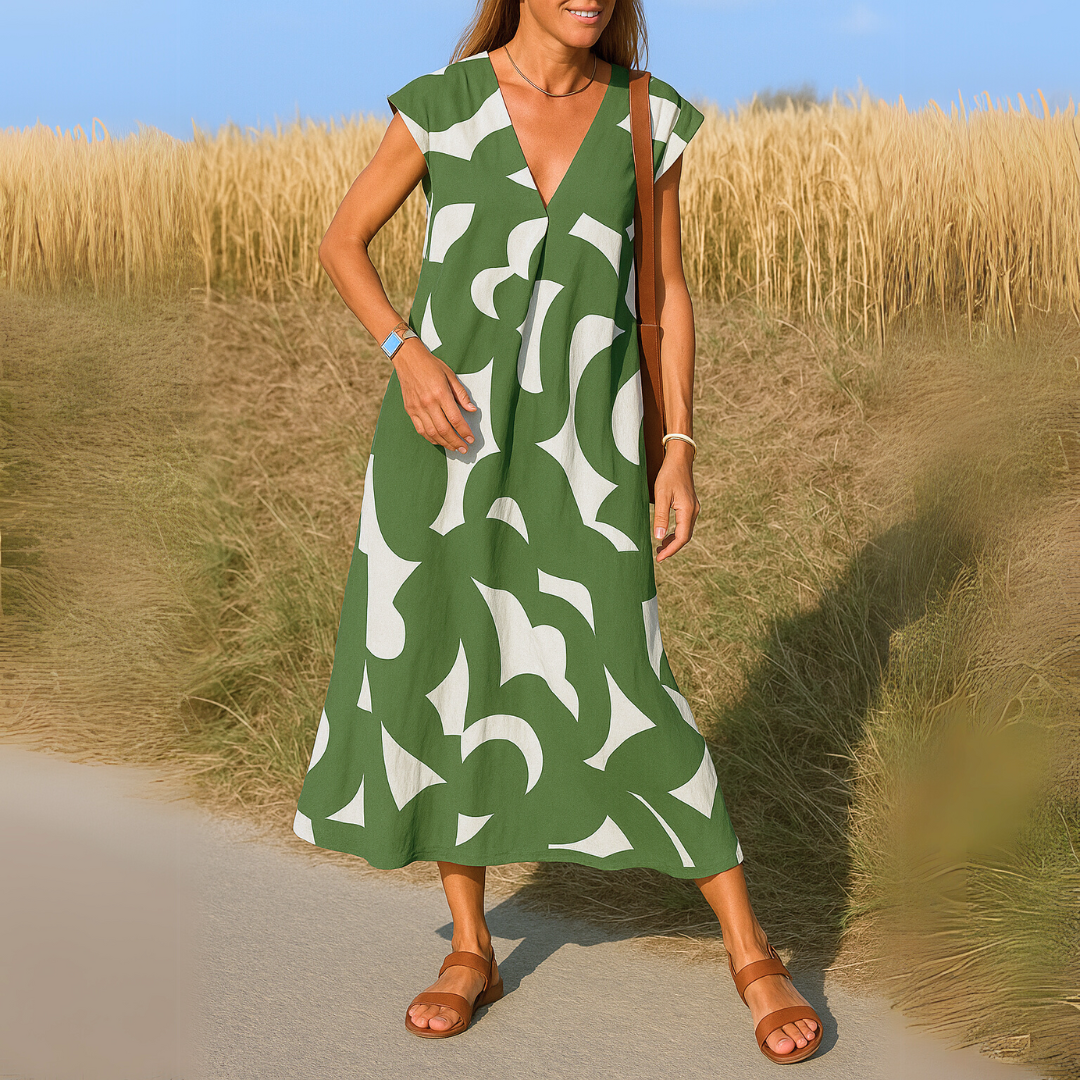 Deirbhile - Graceful Draped Dress - Charlotte & Willow, detail