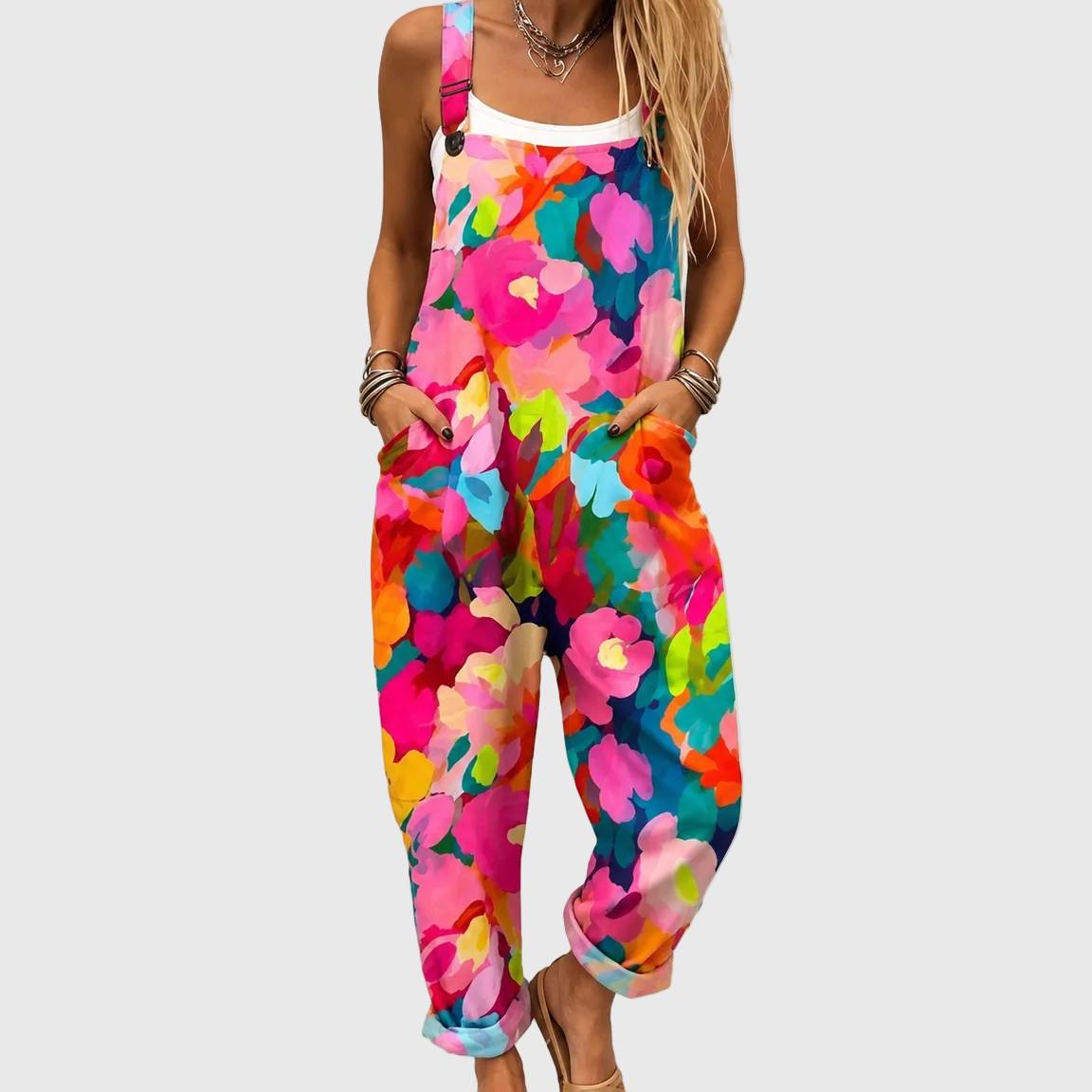 Colourful Floral Dungarees - Charlotte & Willow