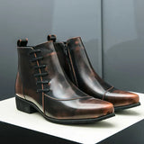 Justine - Chic Leather Ankle Boots