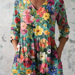 Fiona V Neck Long Blouse - Charlotte & Willow