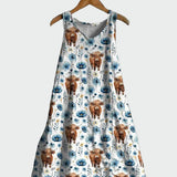 Élodie - Dress with Cow Print Design