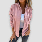 Mayeve™ | Corduroy Hooded Jacket with Zipper