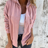 Mayeve™ | Corduroy Hooded Jacket with Zipper