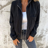 Ella™ | Cord Hooded Jacket with Zipper