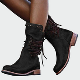 Hélène - Retro Leather Ankle Boots
