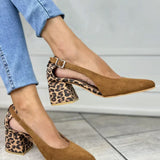 LEOPARD PRINT HEEL SLINGBACKS