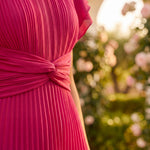 Sibeal Pleated Evening Dress - Charlotte & Willow, detail