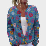 Justine - Chic Floral Knit Cardigan