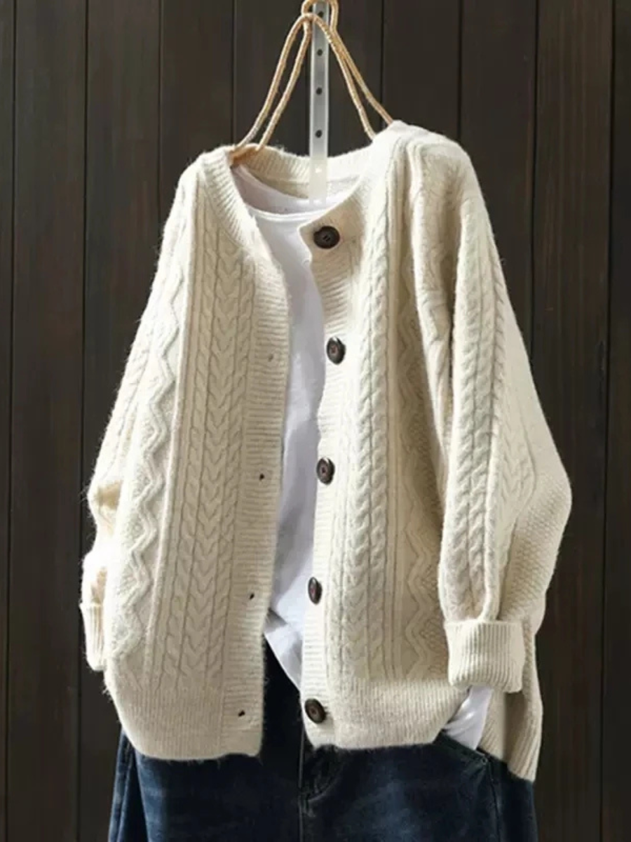 Gaëlle - Cardigan Tressé Élégant