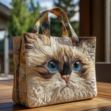 Bolsa Artesanal de Gato Blanco con Ojos Azules