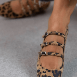 LEOPARD BUCKLE FLATS