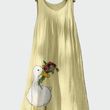 Inès - Dress with Duck Print