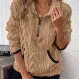 Harper | Fuzzy Half-Zip Sweatshirt with Pockets