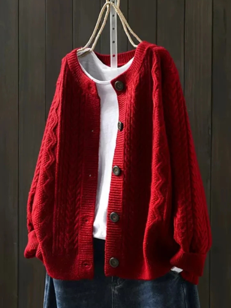 Gaëlle - Cardigan Tressé Élégant