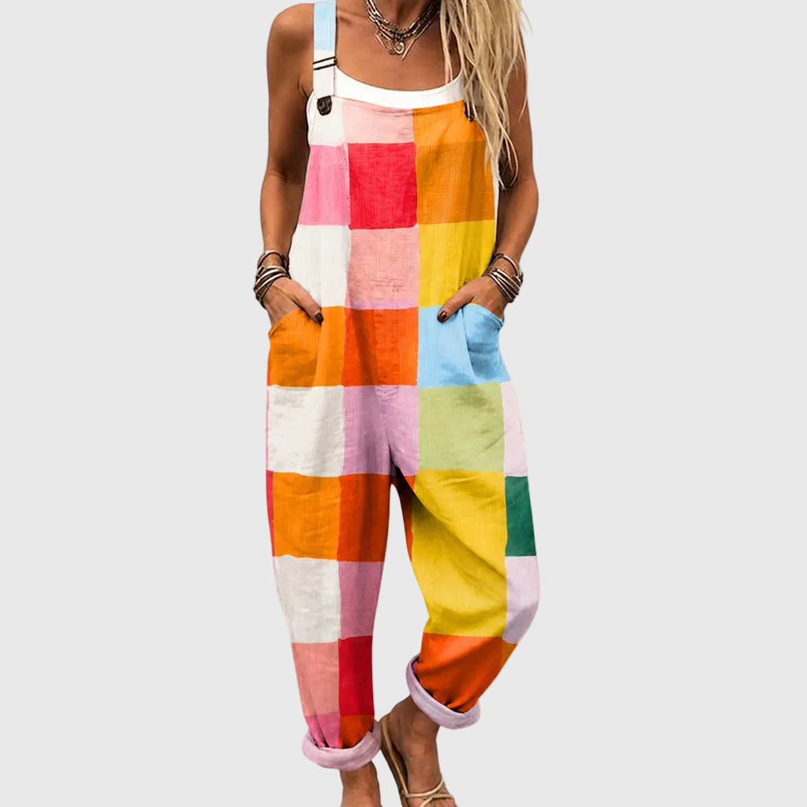 Colour Block Dungarees - Charlotte & Willow