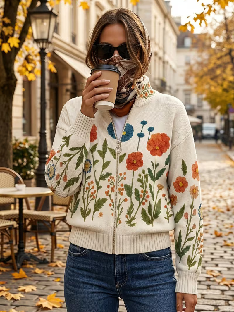 Eavan Summer Meadow Cardigan - Charlotte & Willow, front view