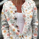 Cute and Fresh Little Flowers Print Buttoned Cardigan Sweater