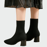 Sarah - Beige Stretch Ankle Boots