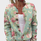 Justine - Chic Floral Knit Cardigan