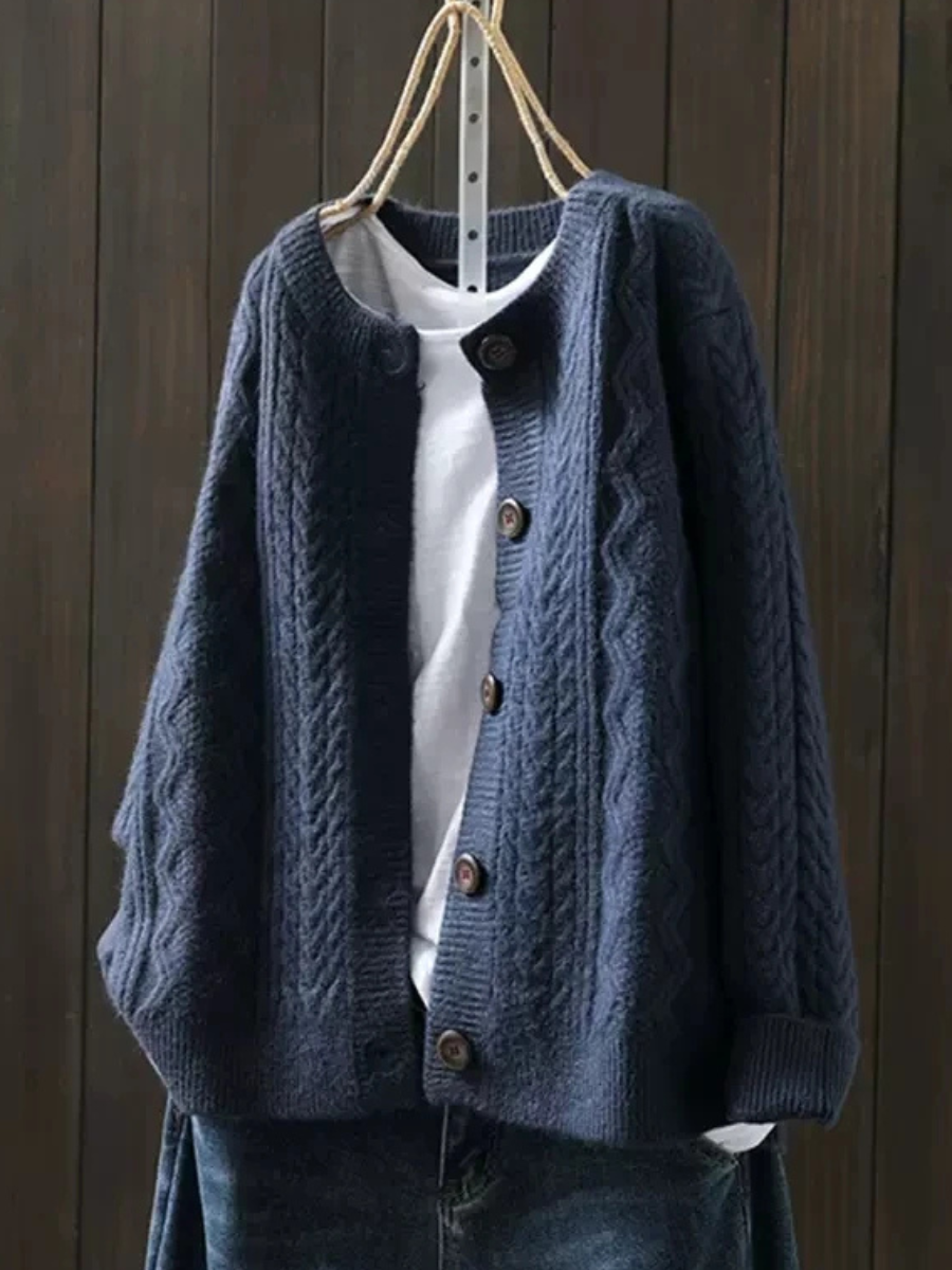 Gaëlle - Cardigan Tressé Élégant