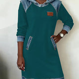Katnise | Casual Hooded Dress with Contrasting Style