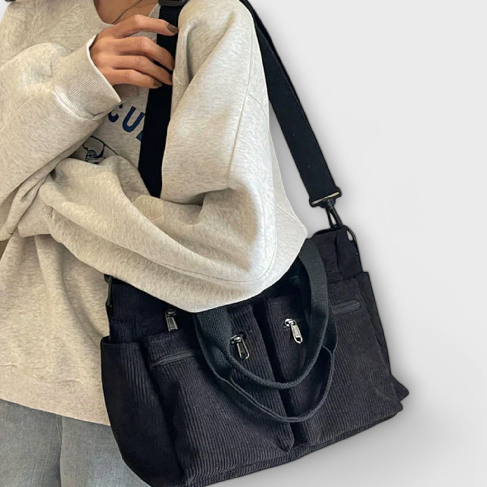 Medbh - Versatile Multi-Compartment Bag - Charlotte & Willow, styled look