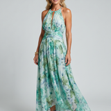 Nuala Floral Halter Midi Dress - Charlotte & Willow