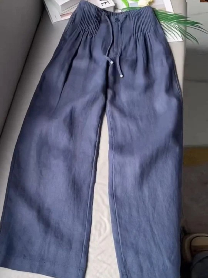 Camm | Wide-leg Pants in Cotton and Linen Blend