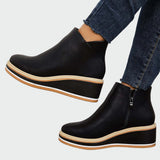 Maëlle - Leather Ankle Boots with Platform Sole