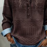 Lunad | Trendy Sweatshirt with Half Button and Collar