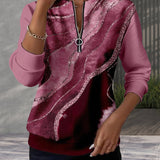 Mariaa | Half-Zip Top with Vintage Print